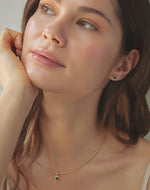 Aretes Cristal Azúl Profundo