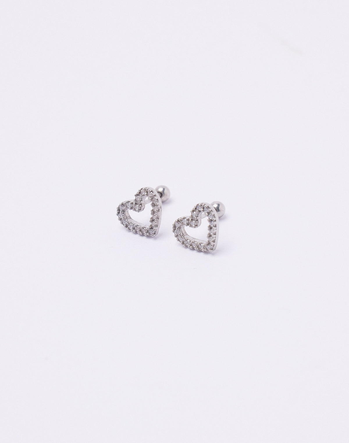 Aretes en Plata 925 Corazón Clear