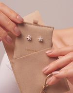 Aretes en Plata 925 Flor Clear