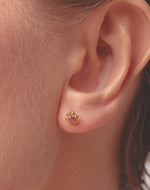 Aretes en Plata 925 Flor Rubí