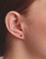 Aretes en Plata Zircón Corazón Siam