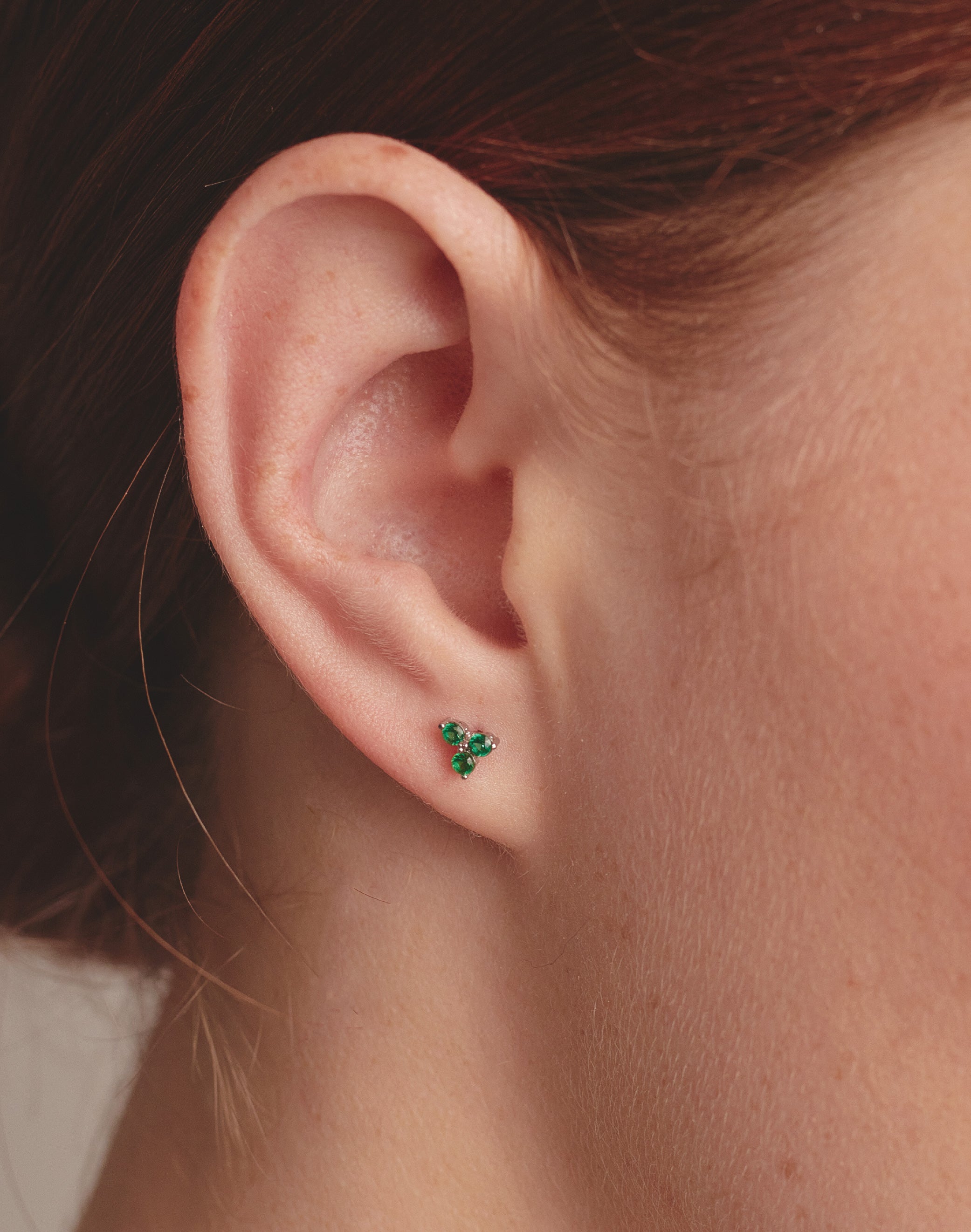 Aretes en Plata Zircón Emerald
