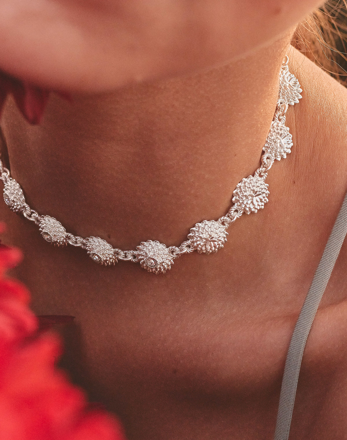 Choker + Aretes Crisantemo