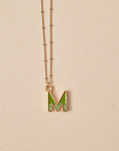 Collar de Letras Musgo