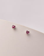 Aretes en Plata Zircón Corazón Siam