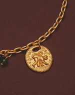 Maxi Collar + Aretes Monedas Selva Verde