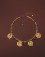 Maxi Collar + Aretes Monedas Selva Verde