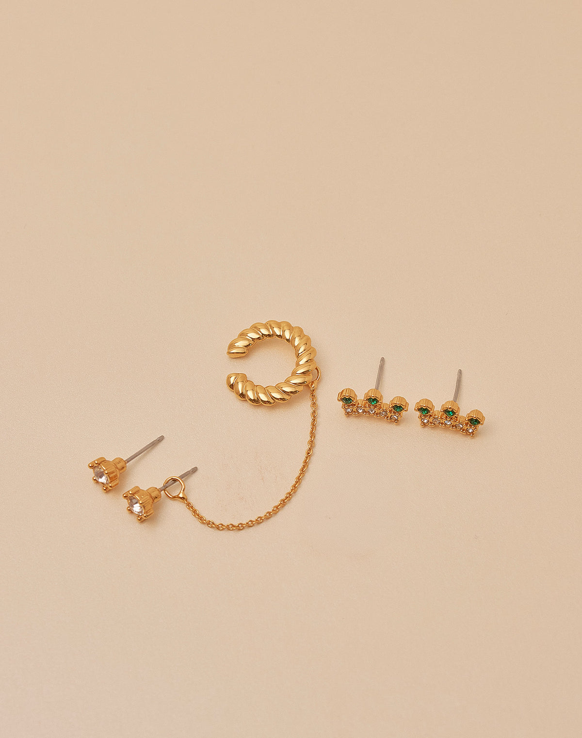 Set de 2 Aretes + Earcuff Silecia