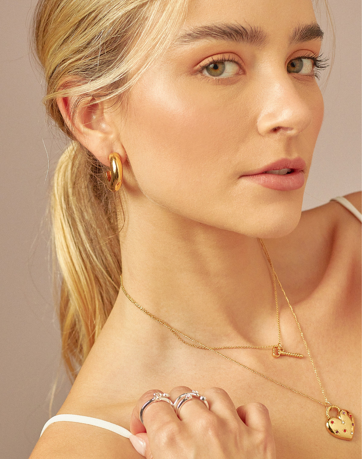 Set de 2 Collares Corazón y Llave