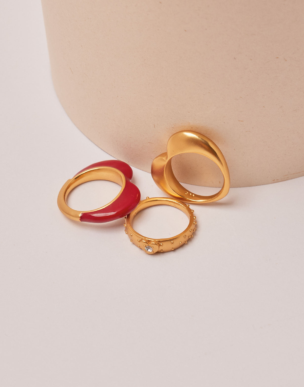 Set de 3 Anillos Corazón de Melón