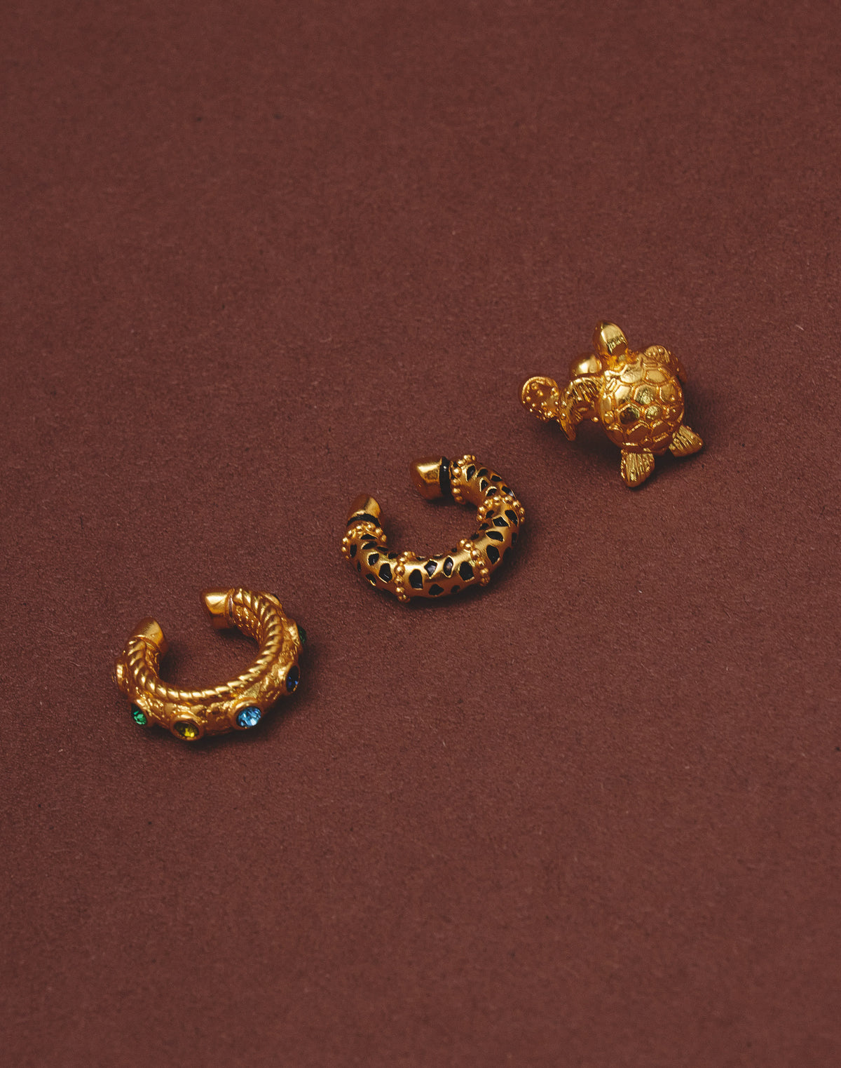 Set de 3 Earcuffs Arena Dorada