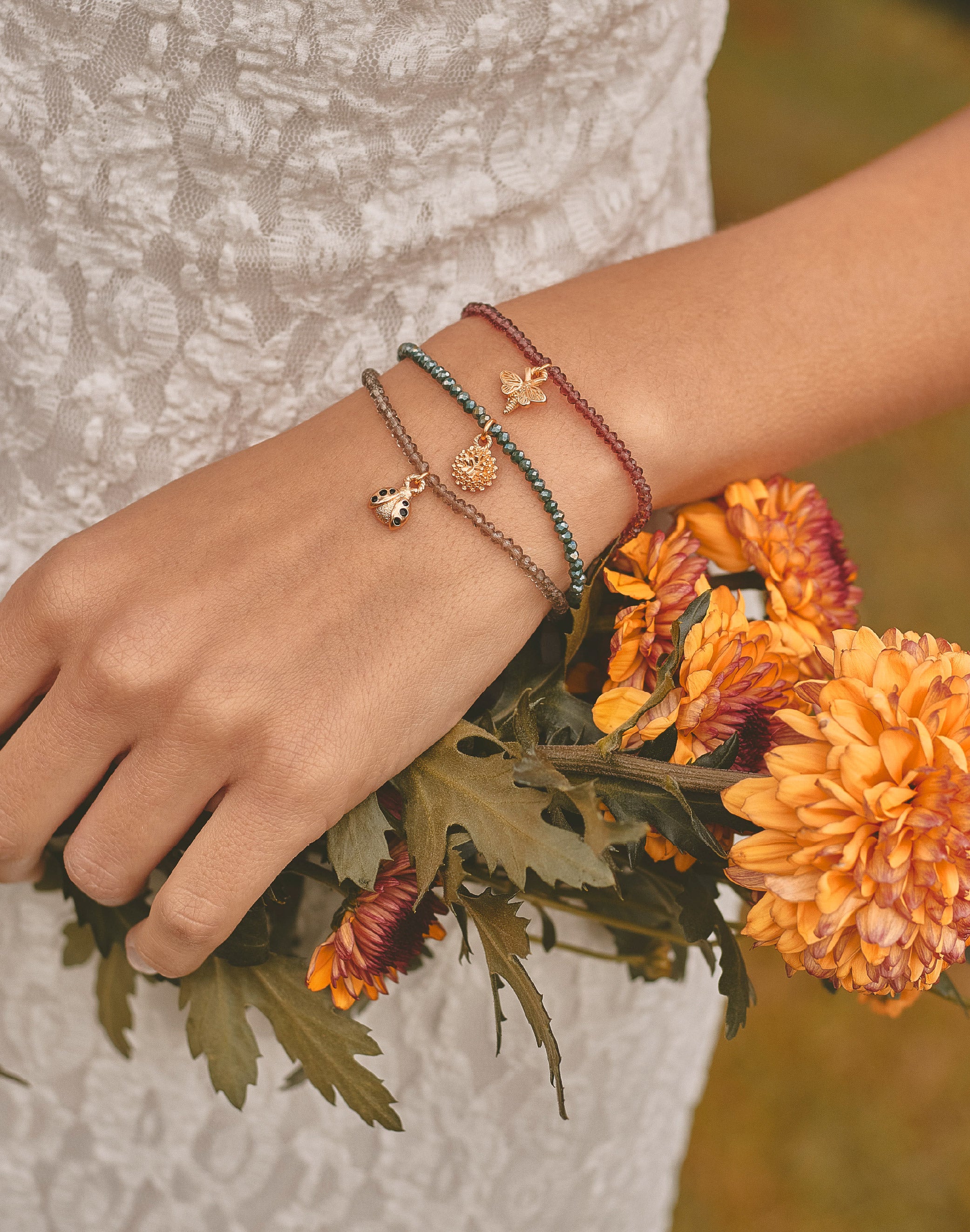 Set de 3 Pulseras Insectos