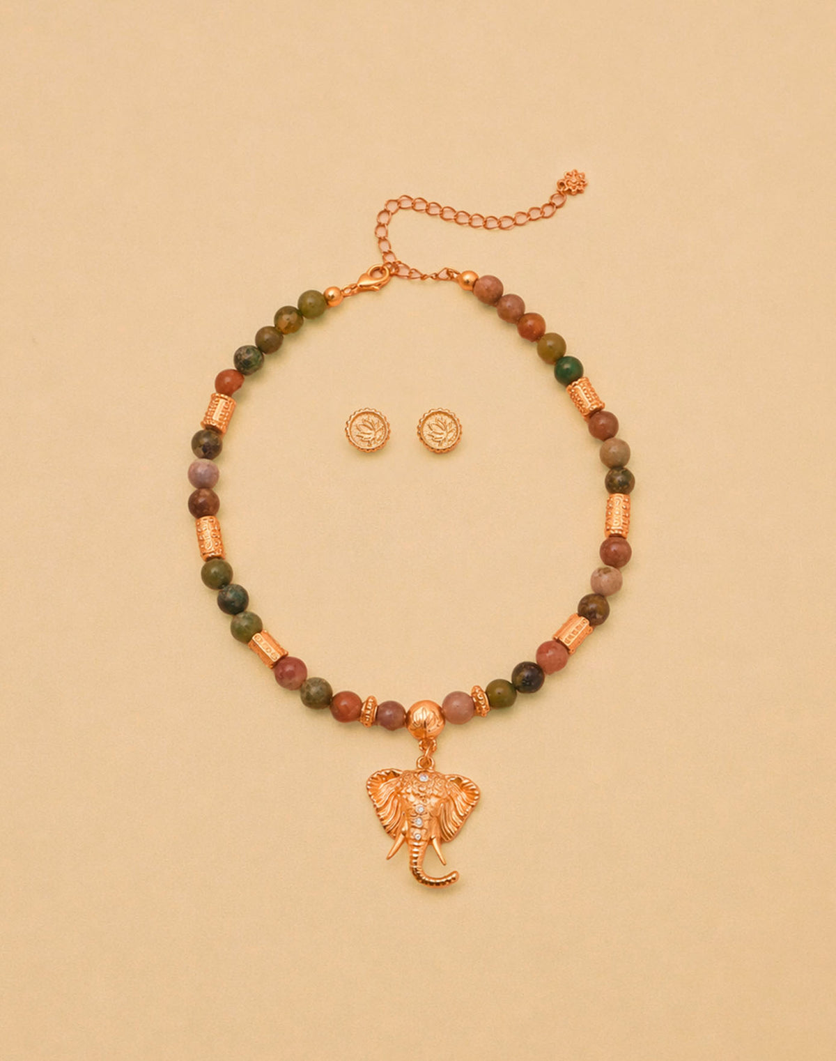 Set de Collar + Aretes Elefante Sagrado