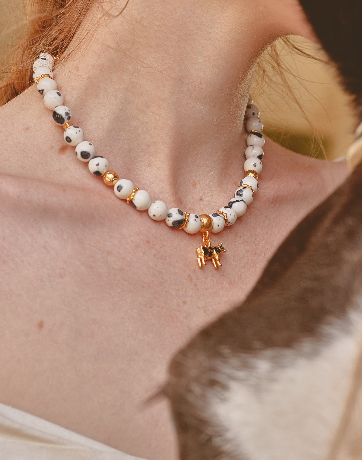 Set de Collar y Aretes Vaca